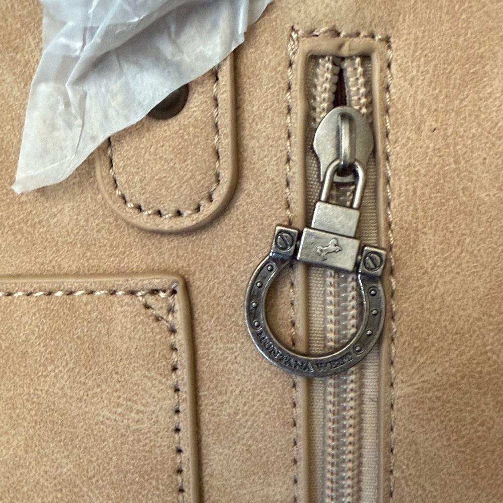 Montana West Beige and Brown Shoulder Concealed Carry Bag New With Tag - Picture 7 of 8